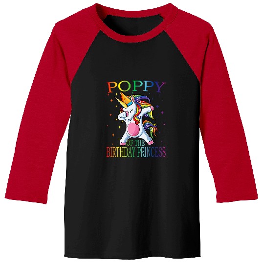 Unicorn Pet Poppy Of The Birthday Princess Unicorn Girl Boy Baseball Tees