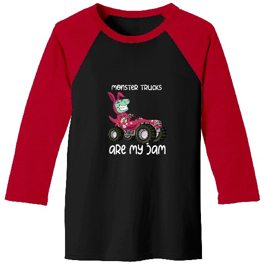 Dinosaur Pet Easter T rexs Riding Monster Trucks are my Jam 1 Baseball Tees