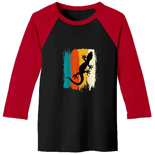 Gecko Pet Retro Reptile Gecko Iguana Herpetologist Baseball Tees