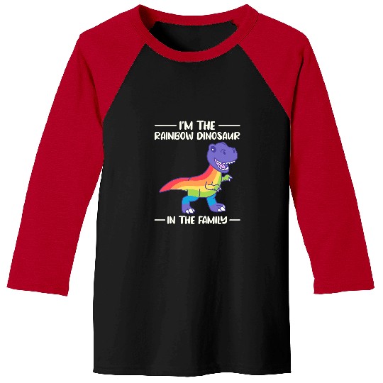 Dinosaur Pet LGBT LGBTRex Dinosaur Im The Rainbow Dinosaur In The Family Baseball Tees
