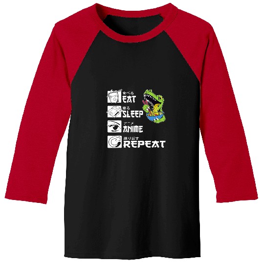 Dinosaur Pet Eat Sleep Anime Repeat Anime For Teen Girls Baseball Tees
