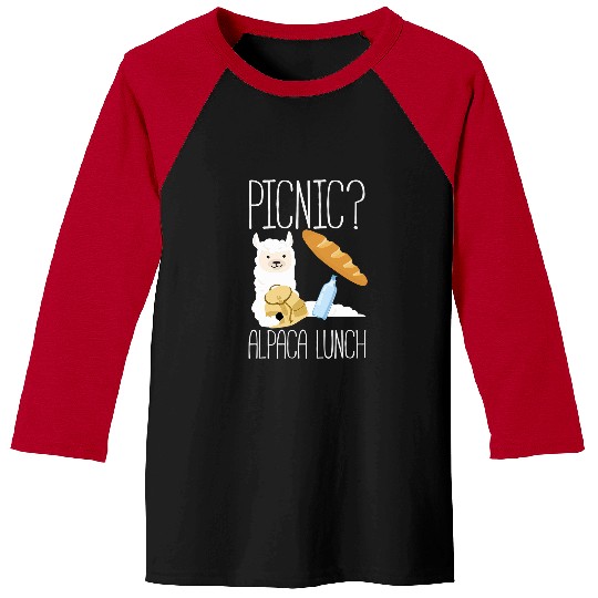 Llama Pet Picnic Alpaca Lunch Saying Picnic Alpacas Baseball Tees