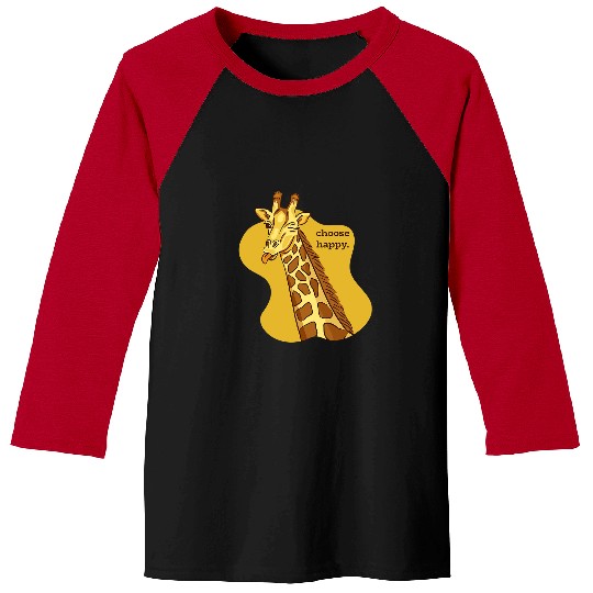 Giraffe Pet Choose Happy Cute Winking Giraffes African Safari Theme Kids Baseball Tees