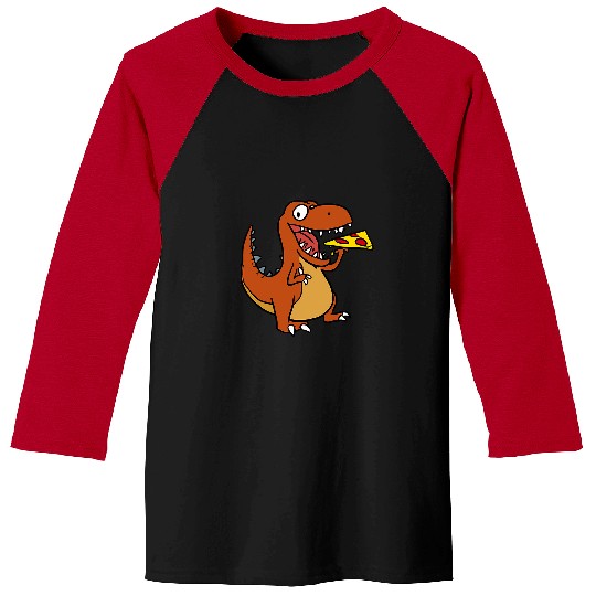 Dinosaur Pet Cool Tyrannosaurus rexs Dinosaur Eating Pizza Baseball Tees