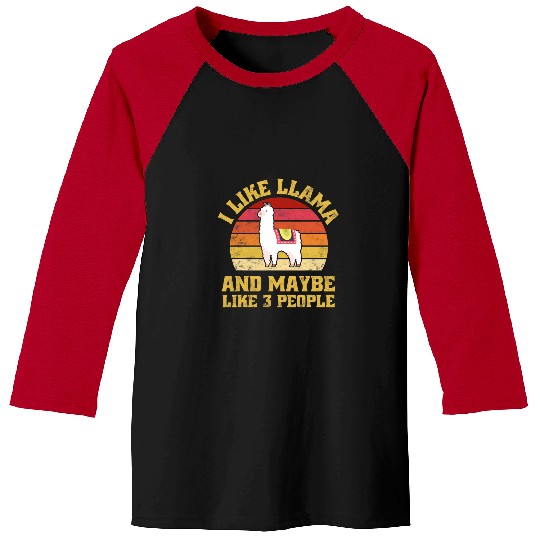 Llama Pet Funny Farm Animal Llama Alpaca Lover vintages Retro Sunset 24 Baseball Tees