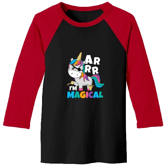 Unicorn Pet Im Magical Caribbean Freebooter Toddler Girl Unicorn Pirate Baseball Tees