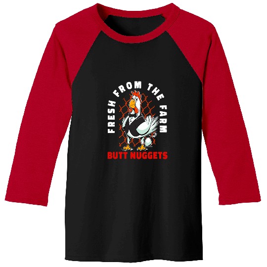 Chicken Pet Fresh From The Farm Butt Nuggets Animal Baseball Tees