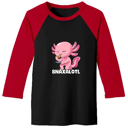 Axolotls Pet Snaxalotl Axolotls Pizza Mexican Salamander Walking Fish Baseball Tees