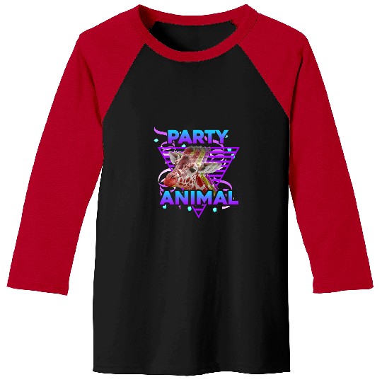 Giraffe Pet PARTY ANIMAL Funny Giraffes Lover Retro s Girl Boy Birthday Baseball Tees