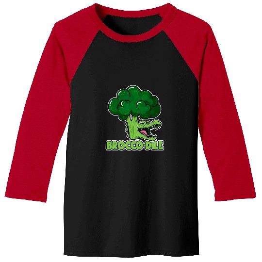 Alligator Pet Brocco Dile Vegetarian Pun Funny Crocodile Broccoli Lover Baseball Tees