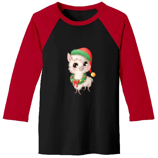 Llama Pet Funny Cute Christmas Llama Alpaca Boy Girl Kids Baseball Tees