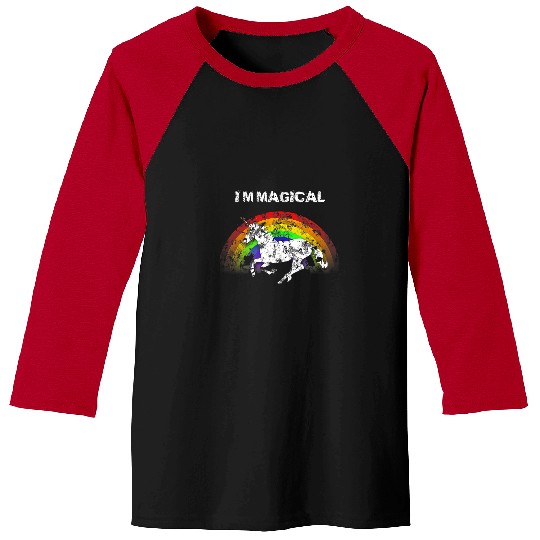 Unicorn Pet Im Magical Distressed Rainbow Unicorn Cute Fun Novelty Baseball Tees