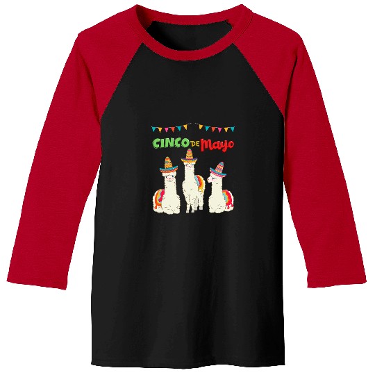 Llama Pet Funny Cinco De Mayo Llama  Fiesta Mexican Culture Gifts Baseball Tees