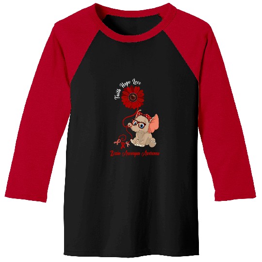 Elephant Mammal Brain Aneurysm Awareness Elephant Faith Hope Love Sunflower Baseball Tees