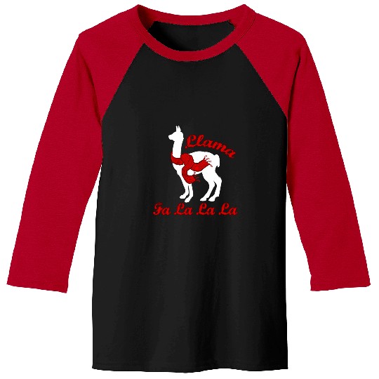 Llama Pet Funny Falala Llama xmass  Cute Christmas Fa La La Baseball Tees