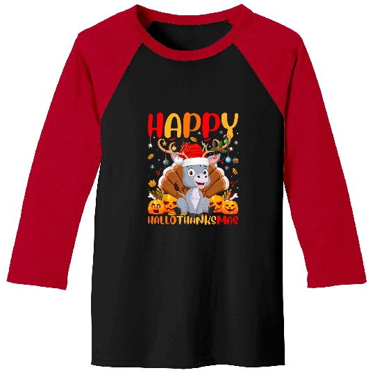 Donkey Pet Animal Lover Happy Donkey HelloThanksMas Baseball Tees