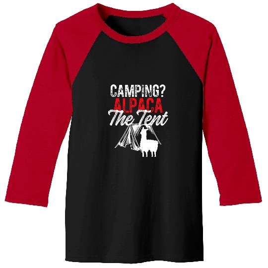 Llama Pet Funny Camping Alpaca The Tent Llama Lover Camper Pun Baseball Tees