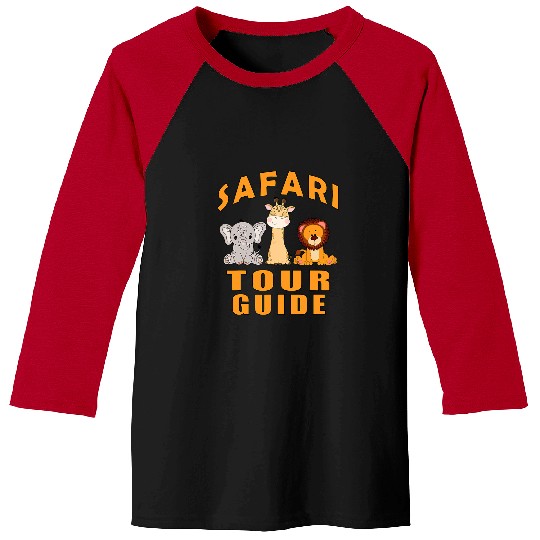 Giraffe Pet Safari Tour Guide baby elephant lion and Baseball Tees