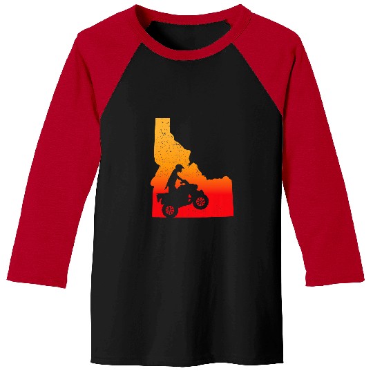 Quad bike or Four Wheeler Idaho Sunset Art Motorcycle Baseball Tees