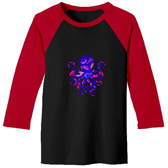 Octopus Pet Sea Life Octopus Art Illustration Baseball Tees