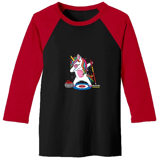 Unicorn Pet Magical  unicorn curling Player ice Sports Curling 2 Baseball Tees