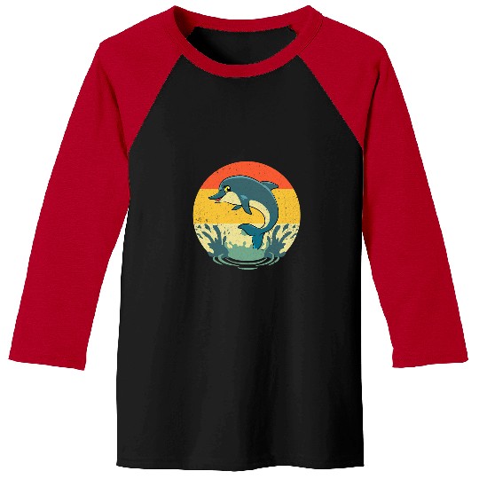 Dolphin Pet Gift Cool Dolphin For Men Women Dolphins Zookeeper Animal Vintage Baseball Tees