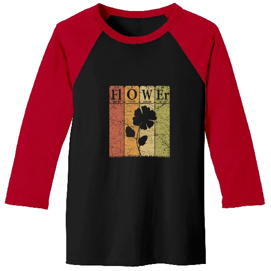Flower Periodic Table Elements Flowers Lover Florist Baseball Tees