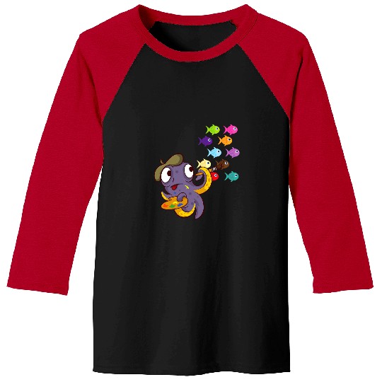 Octopus Pet tentacles Drawing Baseball Tees
