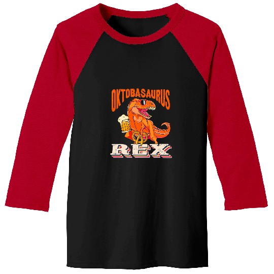 Dinosaur Pet Oktoberfest TRex hilarious Dinosaur Lederhosen Bavarian Baseball Tees