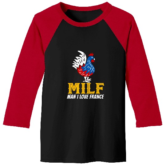 Chicken Pet Man I Love France Tricolor Cock French Rooster Funny Saying Baseball Tees