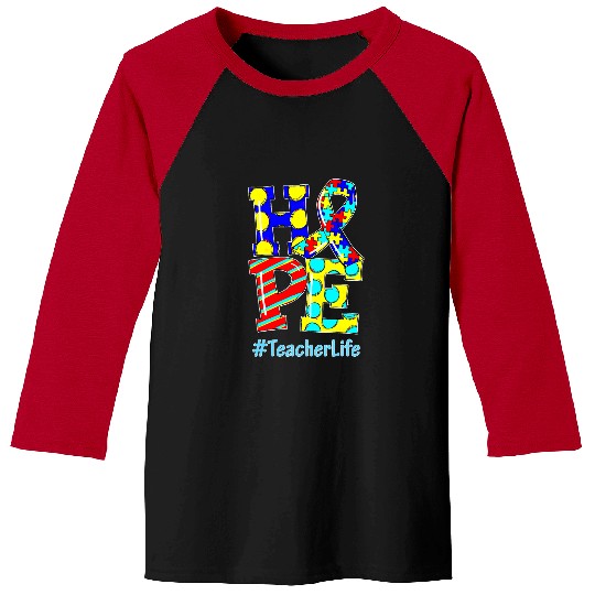 Autism Puzzle Hope Teacher Life Puzzles Autism Day Month Baseball Tees
