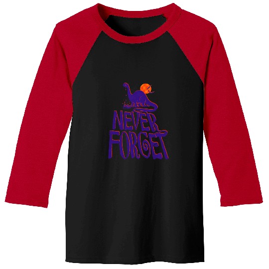 Dinosaur Pet Never Forget Crying Purple Brontosaurus Baseball Tees