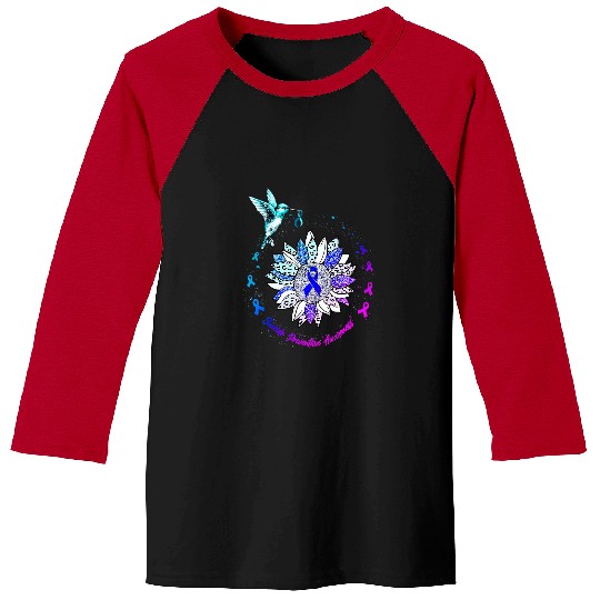 suicides Prevention 988 Ribbon Hummingbird Sunflower Purple Blue suicides Prevention Month 1 Baseball Tees