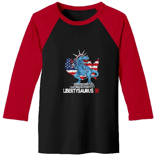 Dinosaur Pet Libertysaurus T rexs Statue of Liberty Dinosaur 4th of July Baseball Tees
