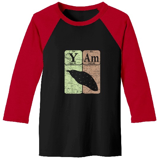Yam Periodic Table Elements Sweet Potato Retro Farmer 22 Baseball Tees