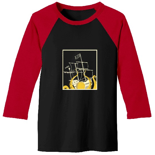 Octopus Pet Vintage Kraken I Sailing Squid I Pirate Ship Giant Baseball Tees