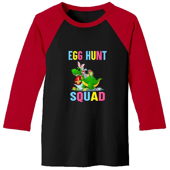 Dinosaur Pet Egg Hunt Squad Easter Egg Bunny Lover Dinosaur TRex Baseball Tees