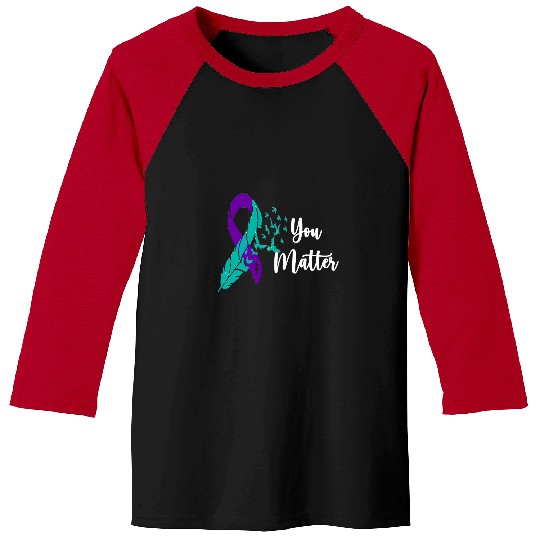 suicides Prevention 988 Ribbon You Matter Ribbon Mental Health Baseball Tees