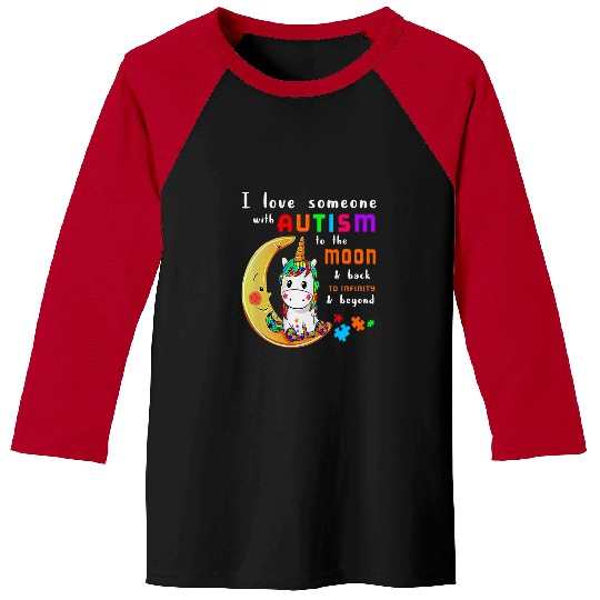 Autism Puzzle I love someone with autism Autism Mom Unicorn Baseball Tees