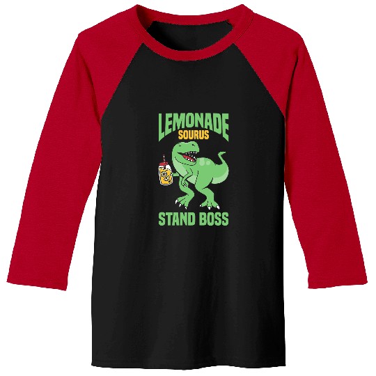 Dinosaur Pet TRex Lemonade Stand Boss Kids Lemon Squad Baseball Tees