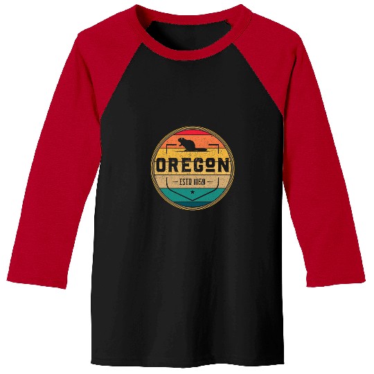 Beaver Pet Oregon homes State vintages Retro Beaver State Baseball Tees