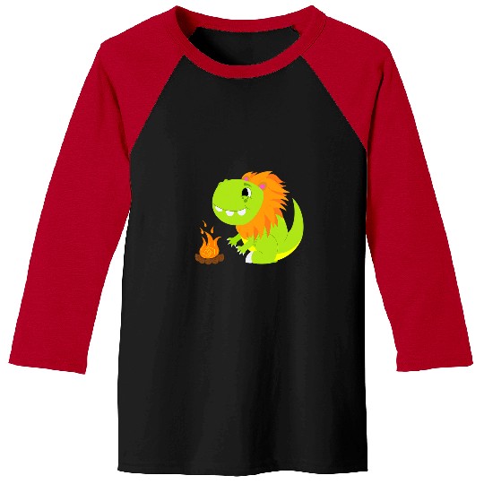 Dinosaur Pet Lion Cute Leo Zodiac Sign Lion Astrology TRex Dinosaur Horoscope Baseball Tees