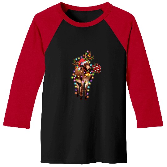 Donkey Pet Christmas Light Tree Reindeer Xmas Flower Baseball Tees