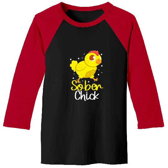 Chicken Pet Sober Chick AA NA Narcotics Anonymous Sobriety Recovery Baseball Tees