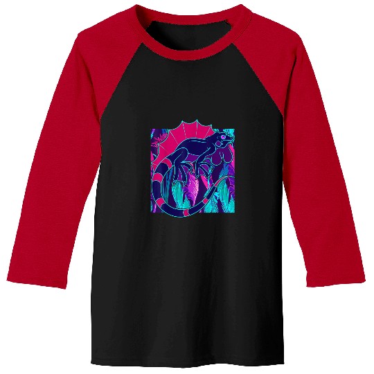 Iguana Pet 80s Vaporwave Tropical Iguana Lover Reptile Lizard Iguana Baseball Tees