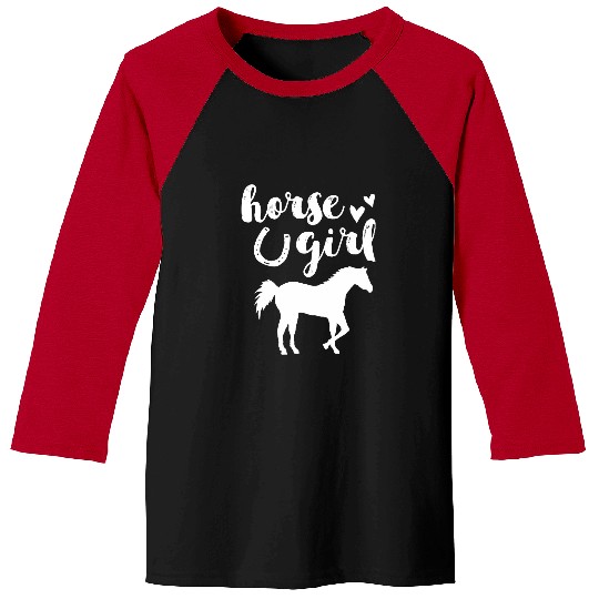 Horse Pet Girl 2Horse Rider Design with Horseshoe Baseball Tees