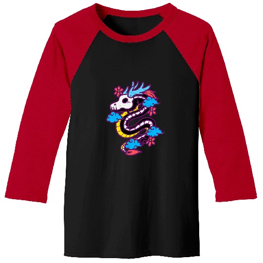 Dragon Pet Sugar Skull Dragon Halloween Dia De Los Muertos Baseball Tees