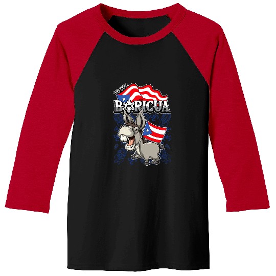 Donkey Pet Yo Soy Boricua Puerto Rico Animals Baseball Tees