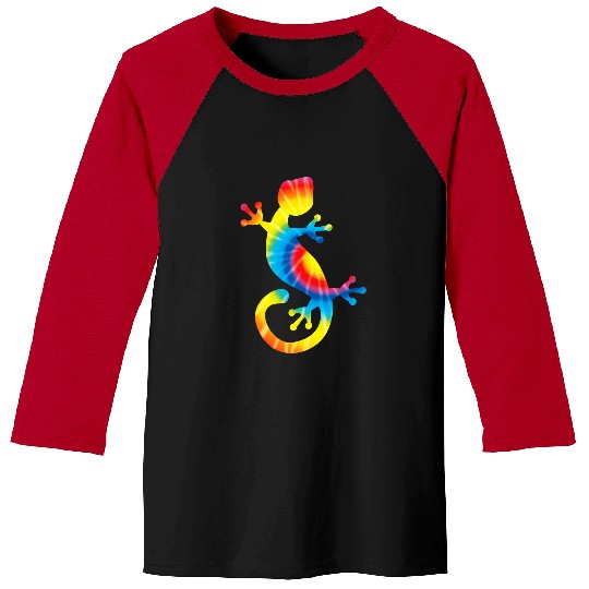 Gecko Pet Tie Dye Gecko Rainbow Print Lizard Pet Hippie Peace Baseball Tees