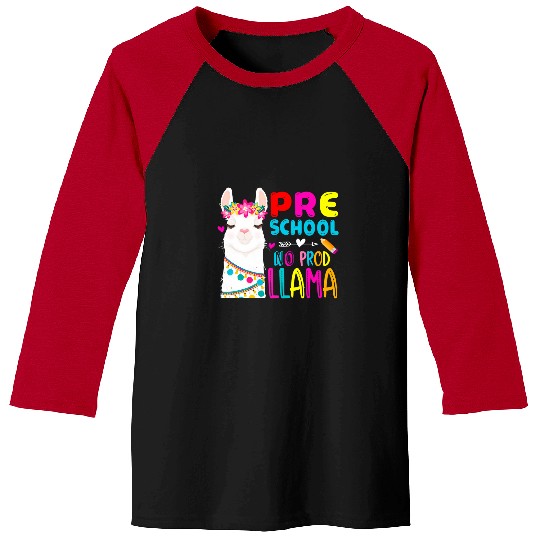 Llama Pet Preschool Teacher Rainbow No Prob Llama 100th Day of school 21 Baseball Tees